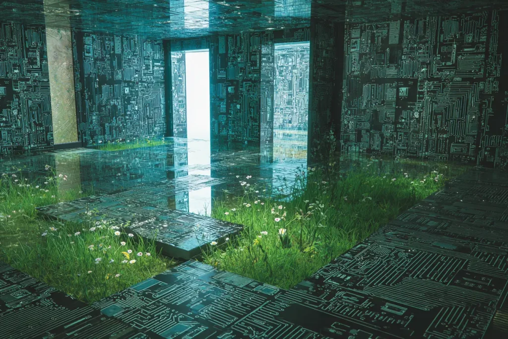 A room of circuits and semiconductors that shows a sustainable path forward through proper waste management