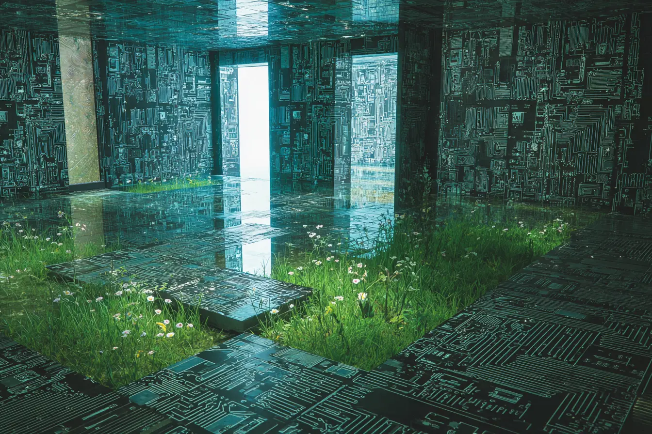 A room of circuits and semiconductors that shows a sustainable path forward through proper waste management